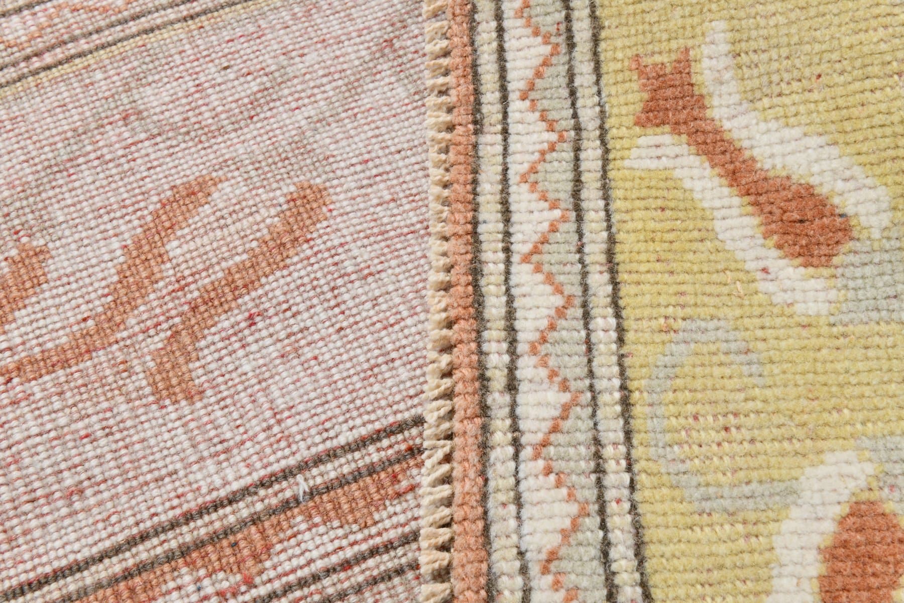 Dywan 205x276 cm, beżowy, pomarańczowy, wełna, lata 60. - 221365