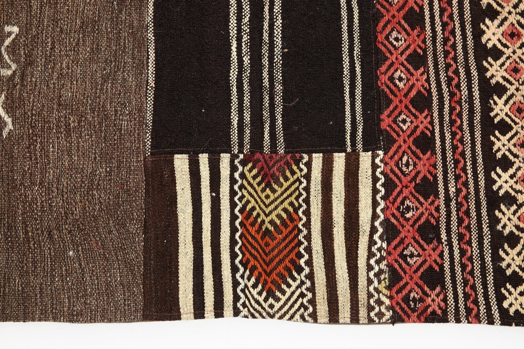 Kilim 204x297 cm, Brown, Red, Wool, 1960s - 221316