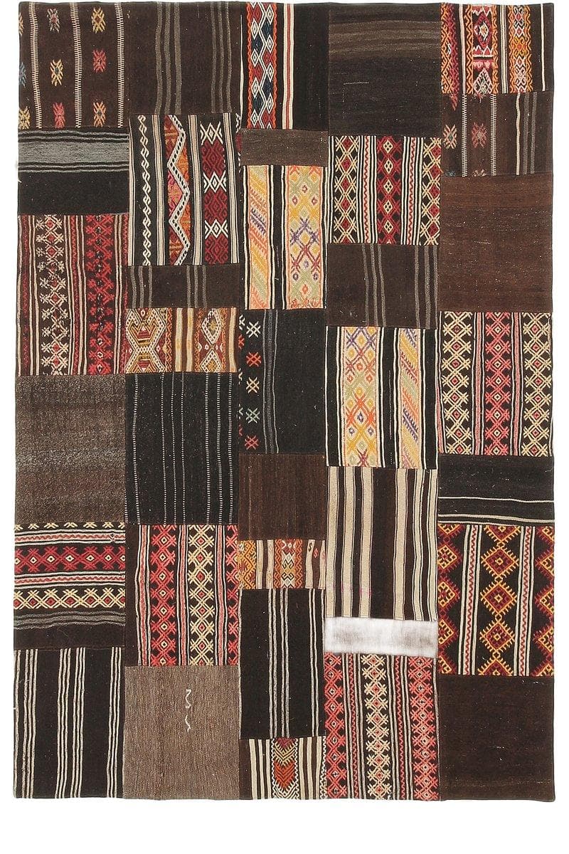 Kilim 204x297 cm, Brown, Red, Wool, 1960s - 221314