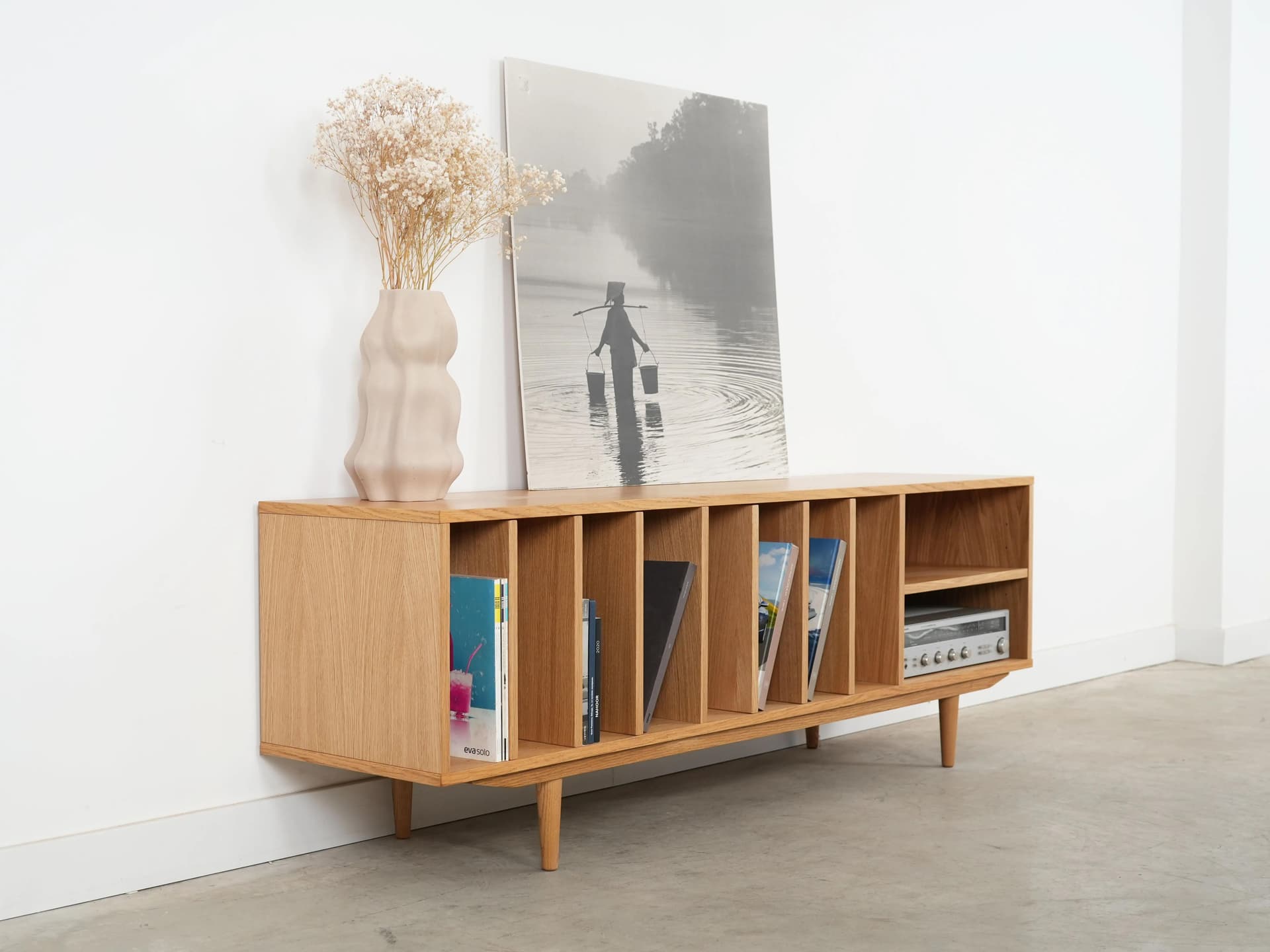 Sideboard, dąb, Polska, lata 60. - 16055