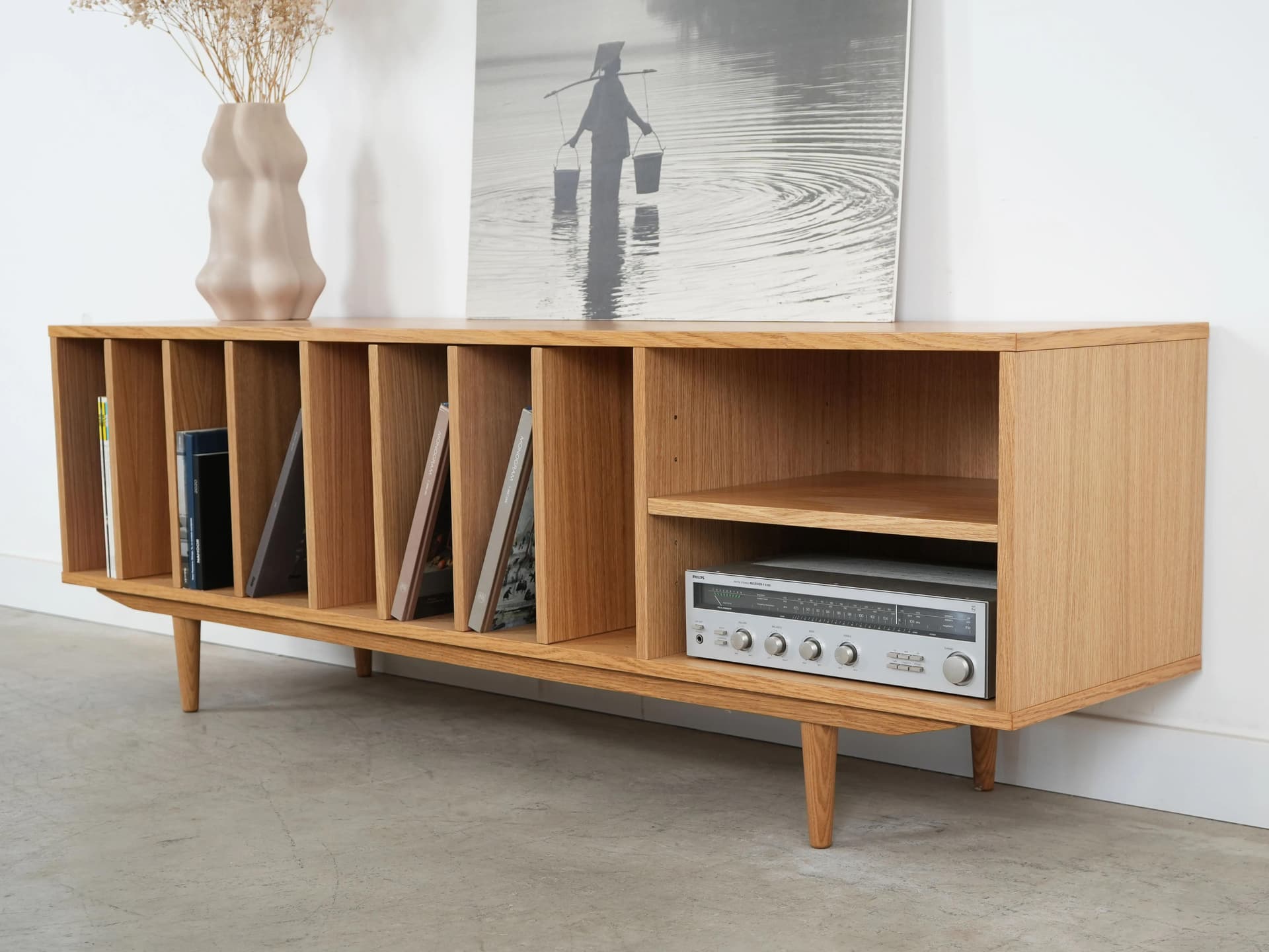 Sideboard, dąb, Polska, lata 60. - 16056