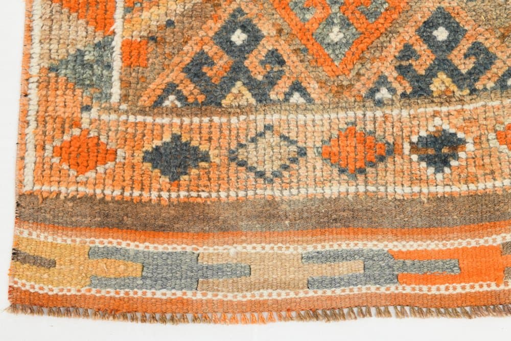 Chodnik 84x381 cm, pomarańczowy, wełna, Turcja, lata 70. - 221221