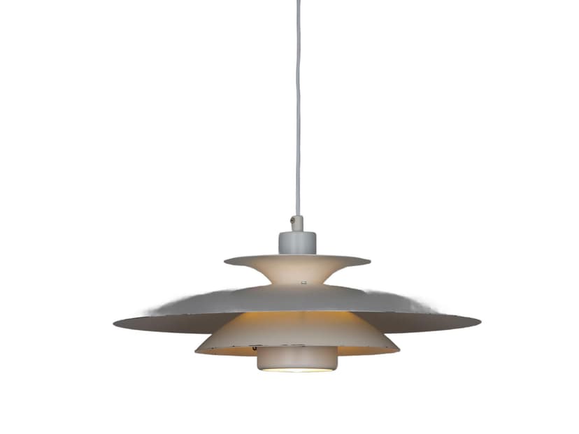 Lampa wisząca Verona, aluminium biały, proj. K. Wiborg, Jeka, Dania, lata 80.