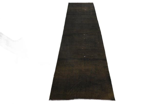 Chodnik 304x82 cm, brązowy, wełna, Turcja, lata 60. - WYMIARY