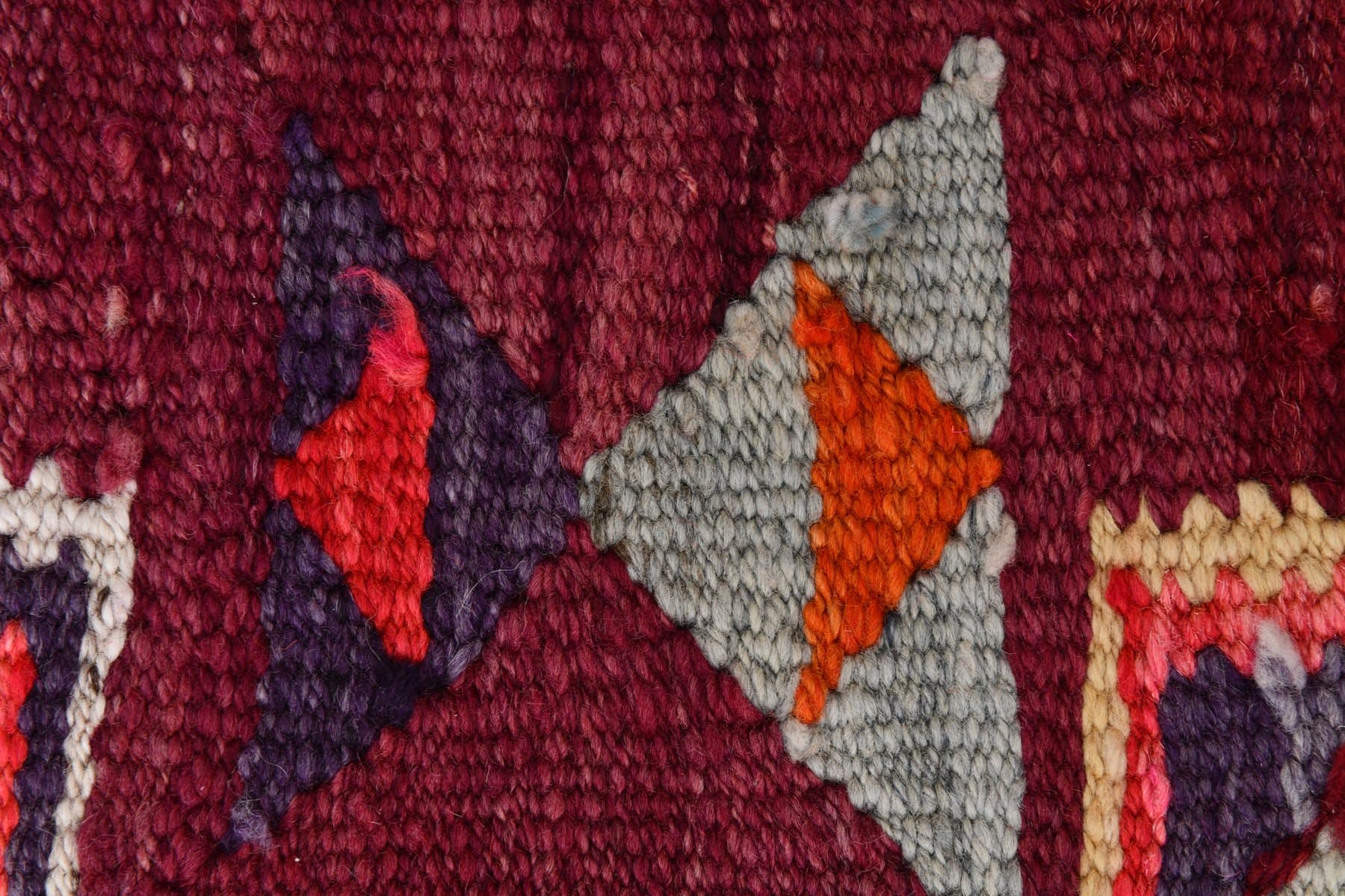 Kilim chodnik 288x83 cm, koralowy, wełna, Turcja, lata 60. - 221079