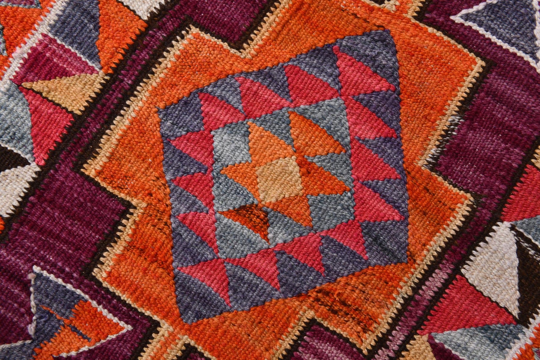 Kilim chodnik 288x85 cm, czerwony, wełna, Turcja, lata 60. - 221064
