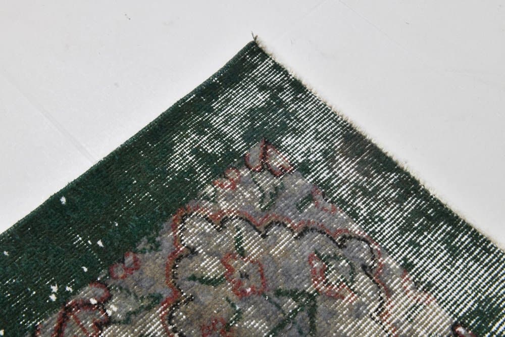 Dywan 200x295 cm, zielony, różowy, wełna, Turcja, lata 60. - 221005