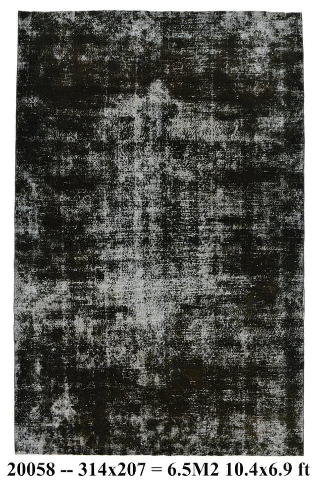 Dywan 314x207 cm, czarny, wełna, Turcja, lata 50. - WYMIARY