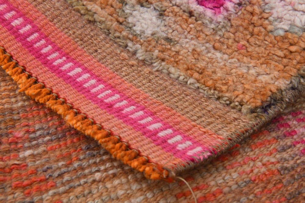 Chodnik 80x374 cm, różowy, wełna, Turcja, lata 70. - 220974