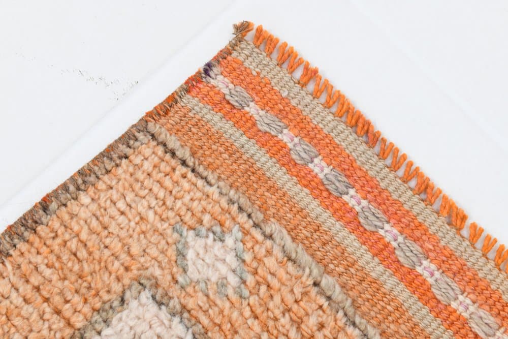 Chodnik 80x374 cm, różowy, wełna, Turcja, lata 70. - 220965