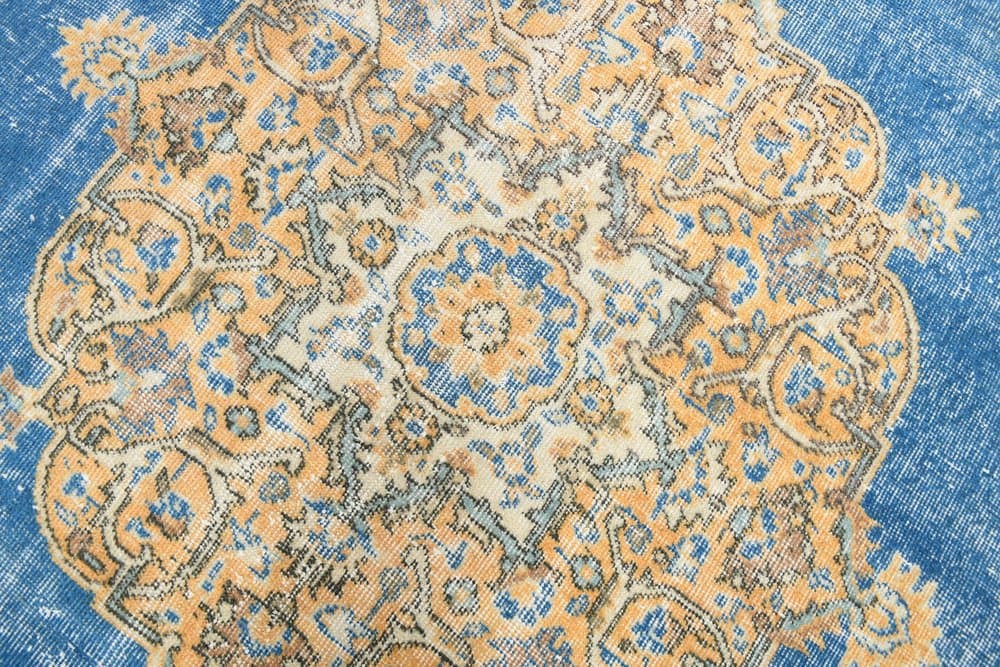 Dywan 206x304 cm, beżowy, azurowy, wełna, Turcja, lata 70. - 220893