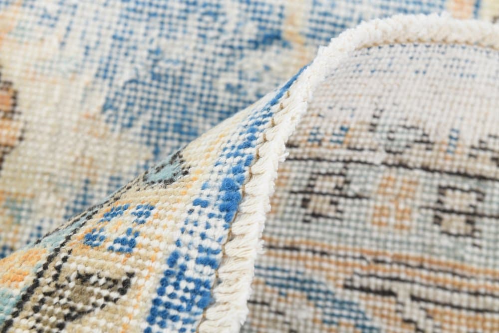 Dywan 206x304 cm, beżowy, azurowy, wełna, Turcja, lata 70. - 220894