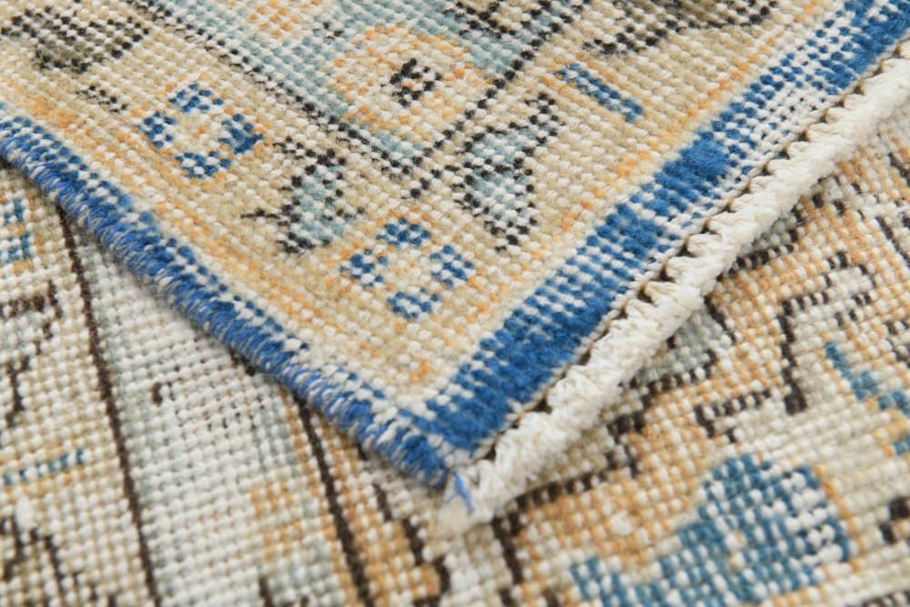 Dywan 206x304 cm, beżowy, azurowy, wełna, Turcja, lata 70. - 220887