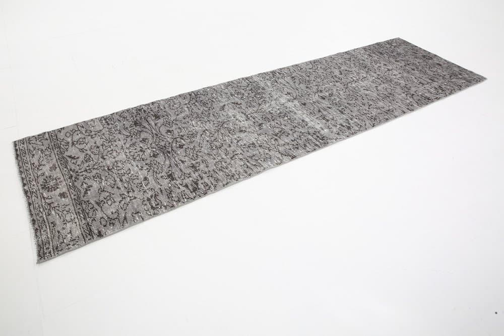 Chodnik 84x291 cm, szary, wełna, Turcja, lata 50. - 220866