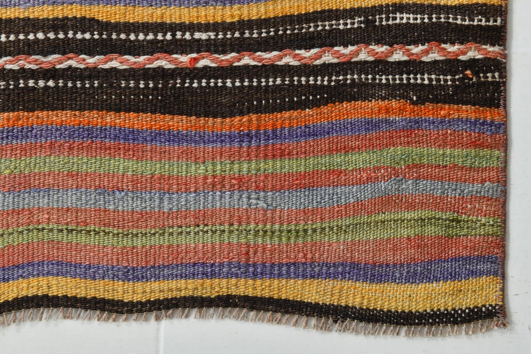 Chodnik kilim 226x77 cm, czerwony, wełna, Turcja, lata 70. - 220845
