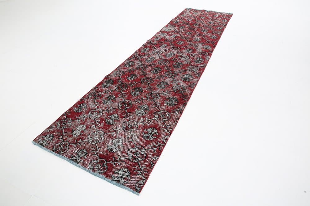 Chodnik 306x75 cm, czerwony, wełna, Turcja, lata 60. - 221454