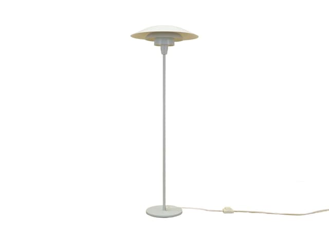 Lampa podłogowa, metal biały, proj. S. Frandsen, Dania, lata 70. - WYMIARY