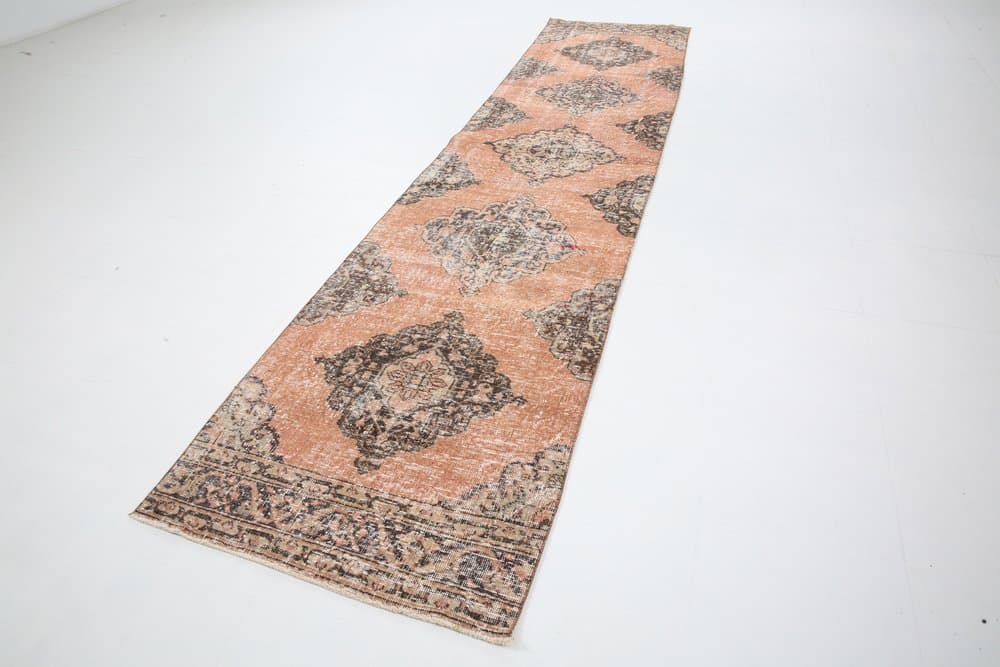 Chodnik 382x88 cm, czarny, wełna, Turcja, lata 60. - 221995