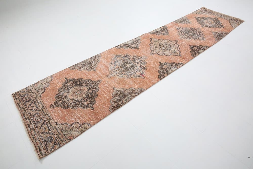 Chodnik 382x88 cm, czarny, wełna, Turcja, lata 60. - 221994