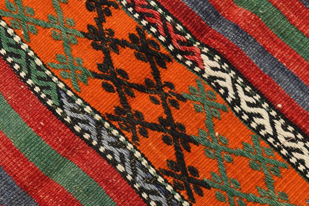 Kilim 253x172 cm, czerwony, zielony, wełna, Turcja, lata 60. - 221930