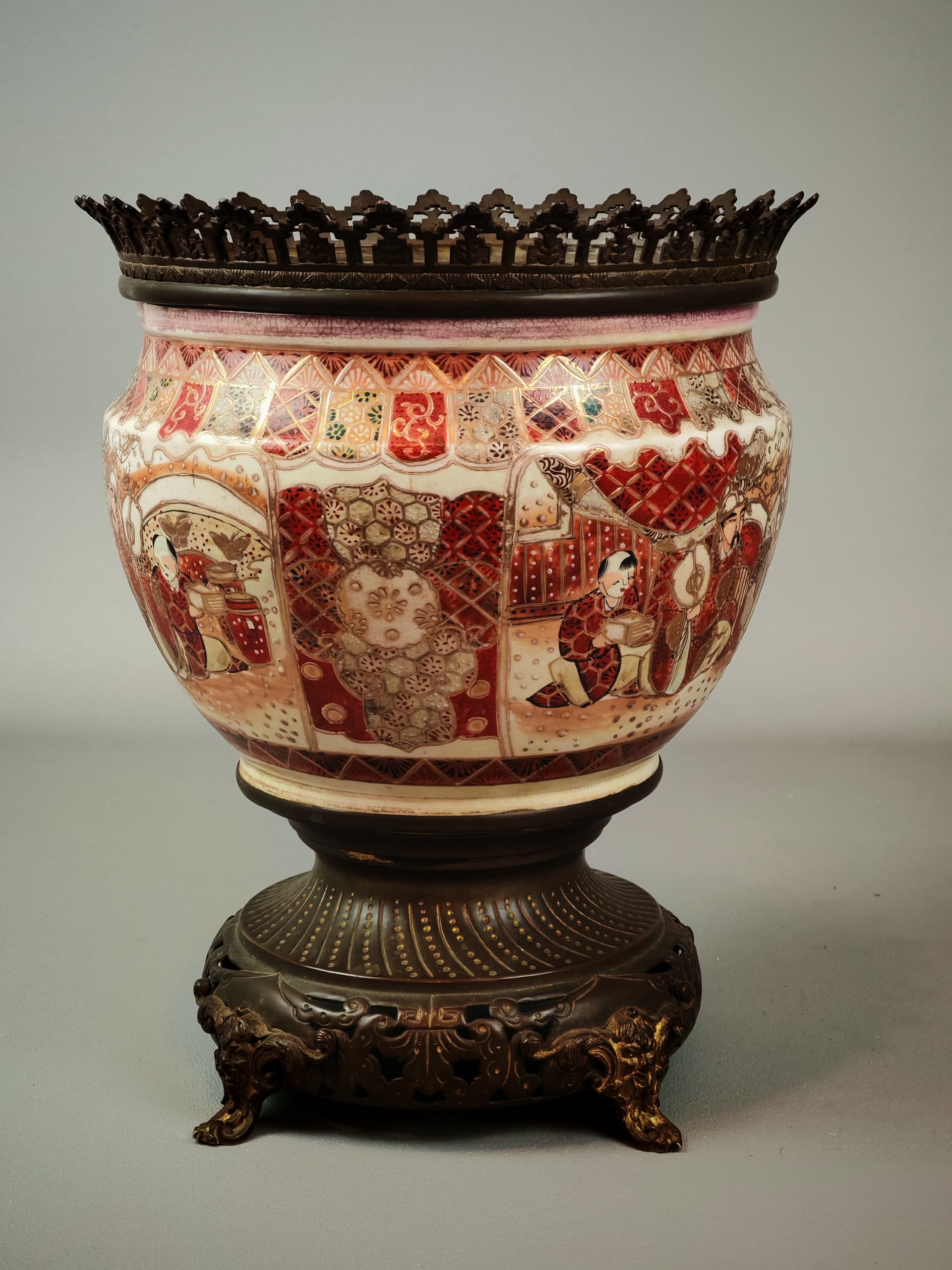 Jardiniere Vase Satsuma, ivory white, Japan, 19th c. - 221525