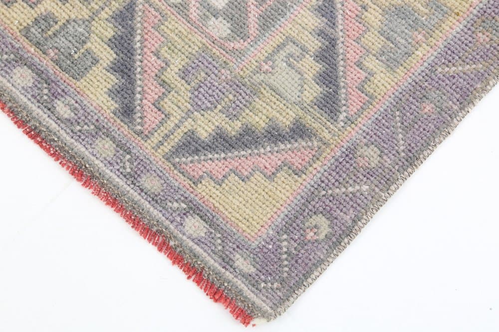 Dywan 220x113 cm, różowy, wełna, Turcja, lata 70. - 221886