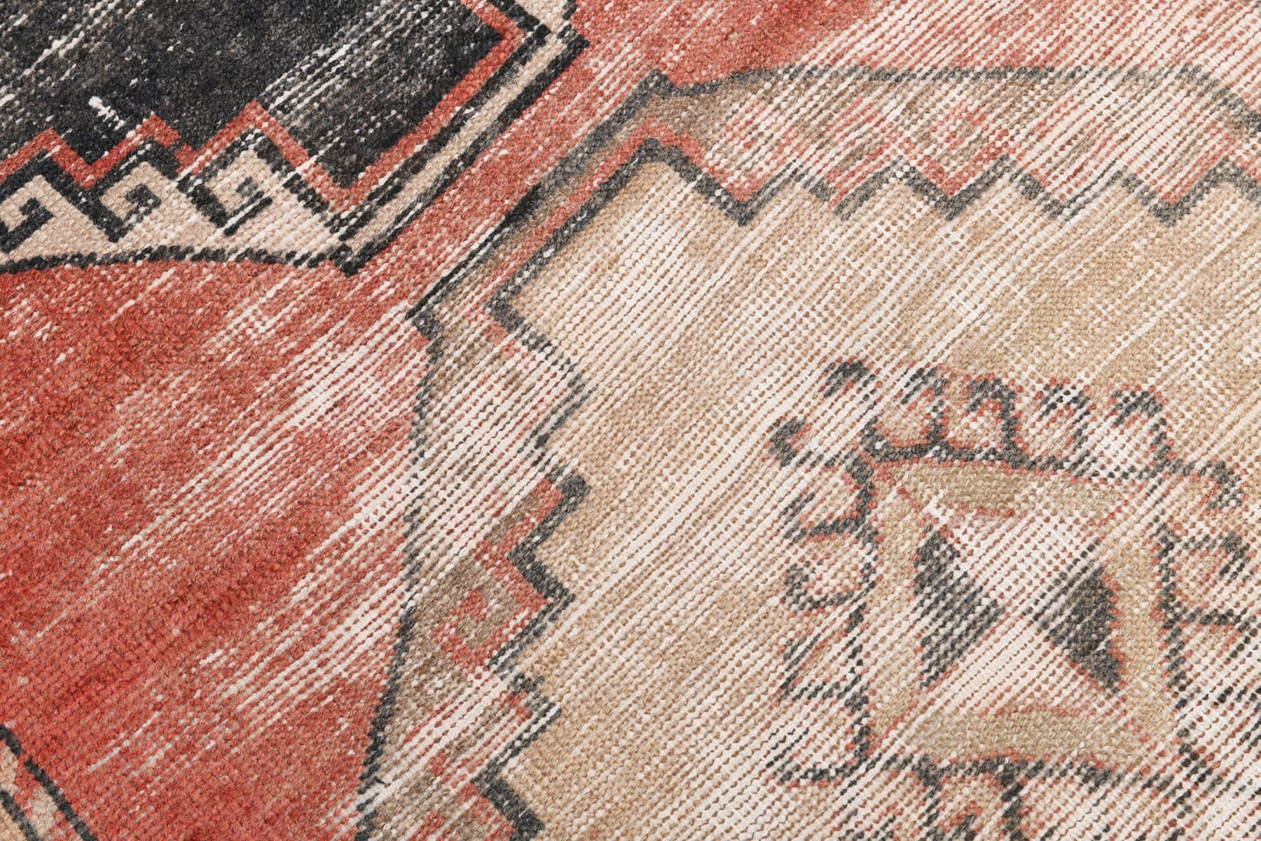 Chodnik 398x97 cm, brązowy, wełna, Turcja, lata 60. - 221866