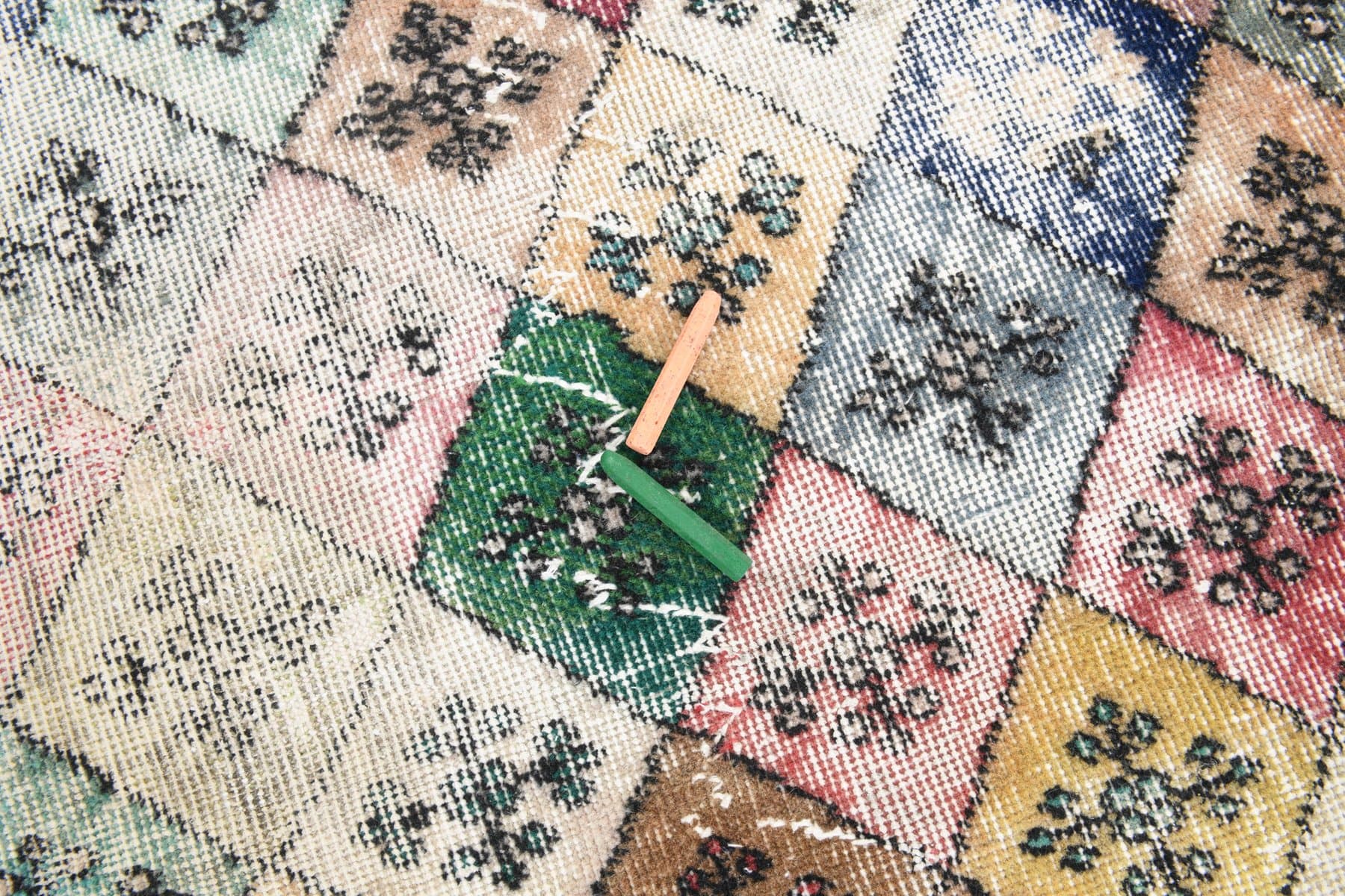 Dywan 239x114 cm, niebieski, wełna, Turcja, lata 70. - 221853