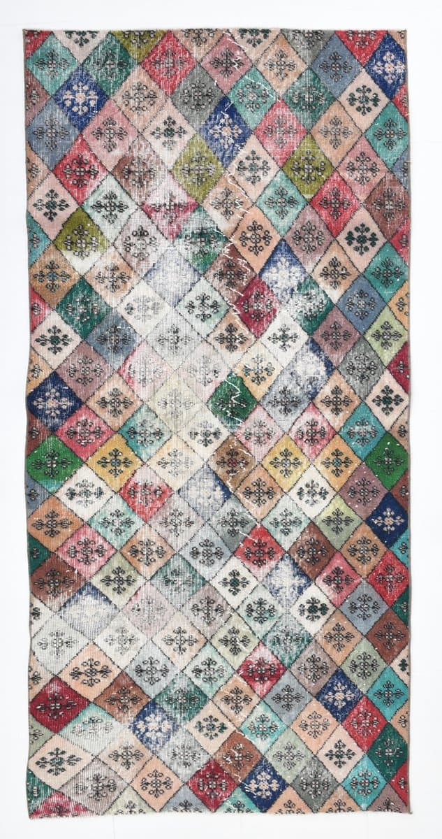 Dywan 239x114 cm, niebieski, wełna, Turcja, lata 70. - 221849