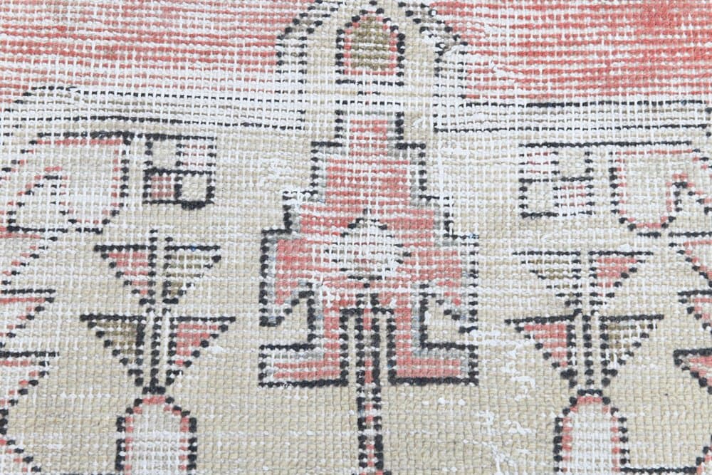 Dywan 267x129 cm, beżowy, czerwony, wełna, Turcja, lata 60. - 221789