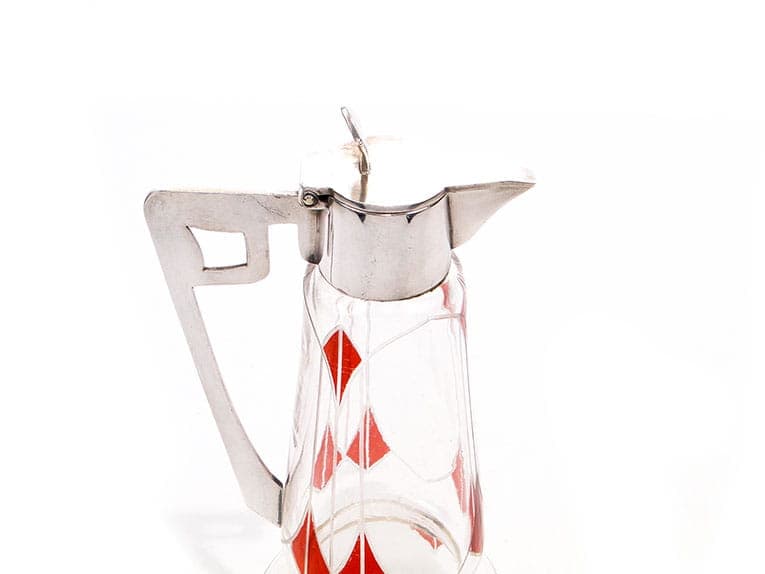 Karafka secesyjna, szkło czerwony, Austria, ok. 1900 - 221552