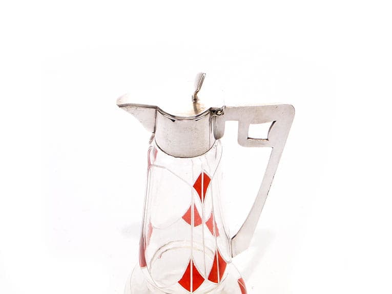 Karafka secesyjna, szkło czerwony, Austria, ok. 1900 - 221554