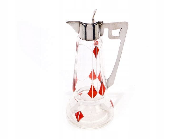 Karafka secesyjna, szkło czerwony, Austria, ok. 1900