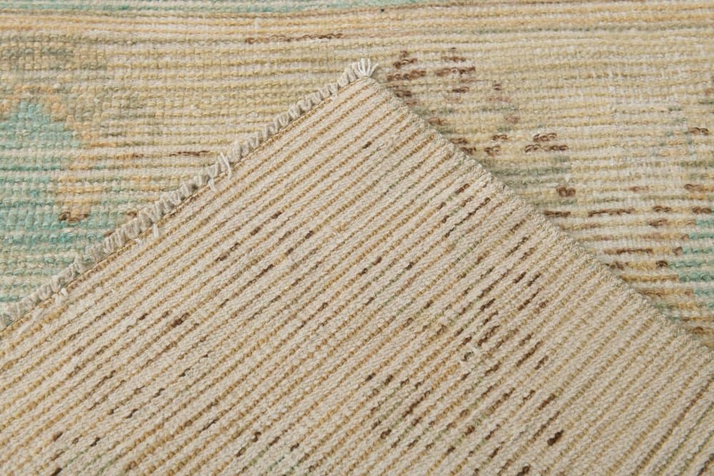 Chodnik 289x80 cm, beżowy, turkusowy, wełna, Turcja, lata 70. - 221766