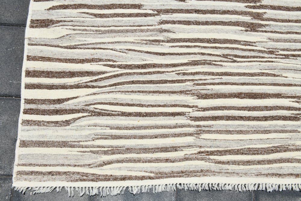 Kilim 418x285 cm, beżowy, brązowy, wełna, Turcja, lata 70. - 221753