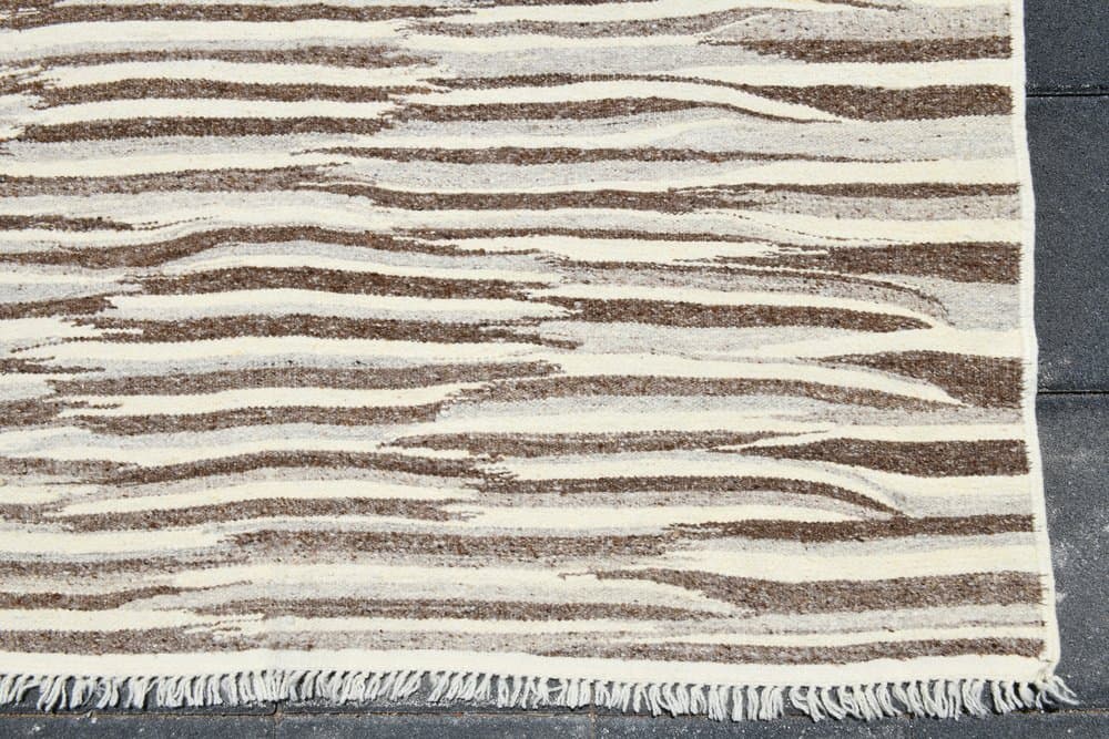 Kilim 418x285 cm, beżowy, brązowy, wełna, Turcja, lata 70. - 221743