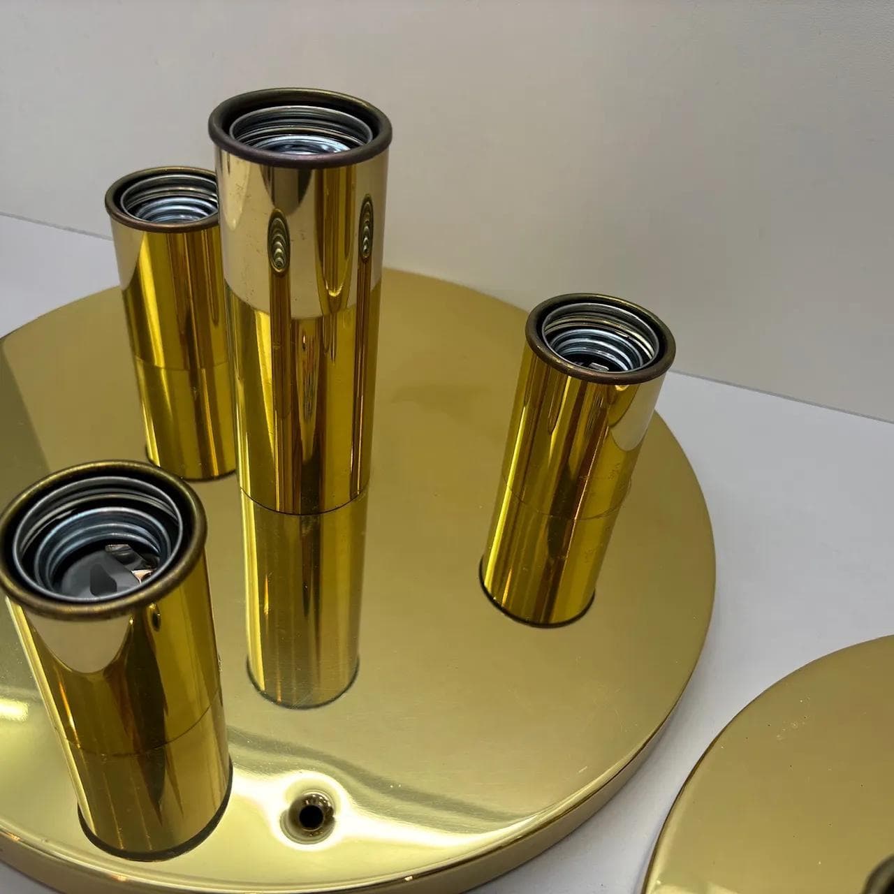 Mosiężna para plafonów ścienno-sufitowych, TZ Schmitz, Niemcy, lata 70. - 16083