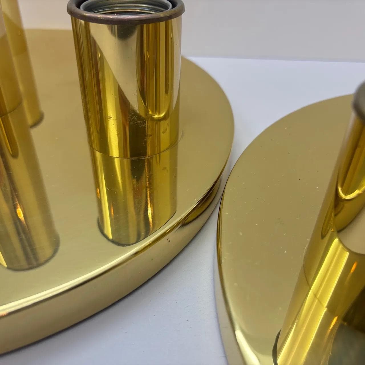 Mosiężna para plafonów ścienno-sufitowych, TZ Schmitz, Niemcy, lata 70. - 16086