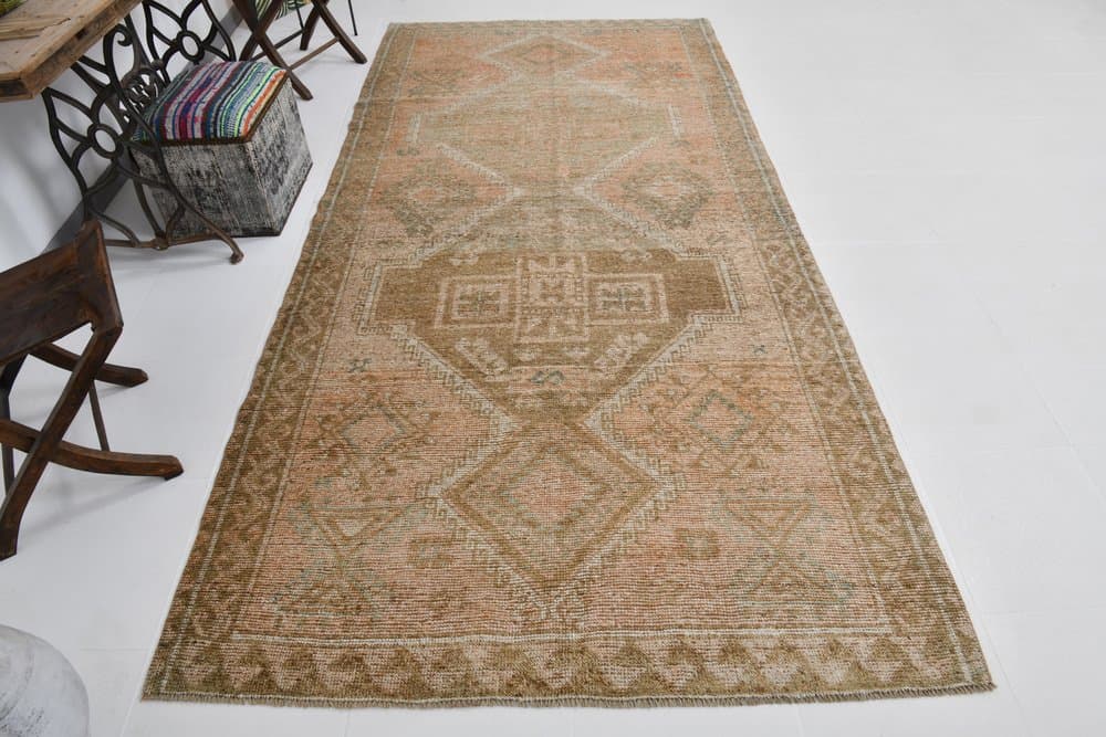 Dywan 156x322 cm, brązowy, wełna, Turcja, lata 60. - 221655