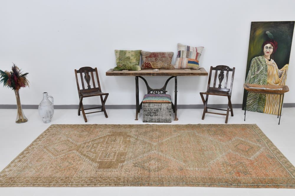 Dywan 156x322 cm, brązowy, wełna, Turcja, lata 60. - 221656