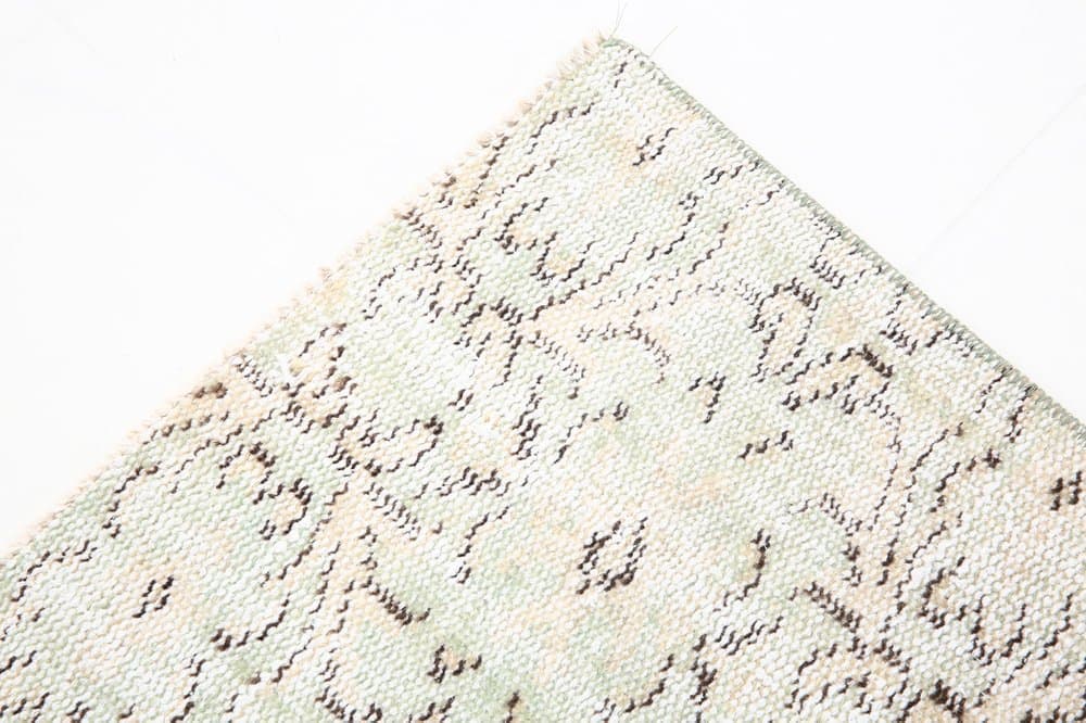 Chodnik 81x275 cm, turkusowy, beżowy, wełna, Turcja, lata 60. - 221601