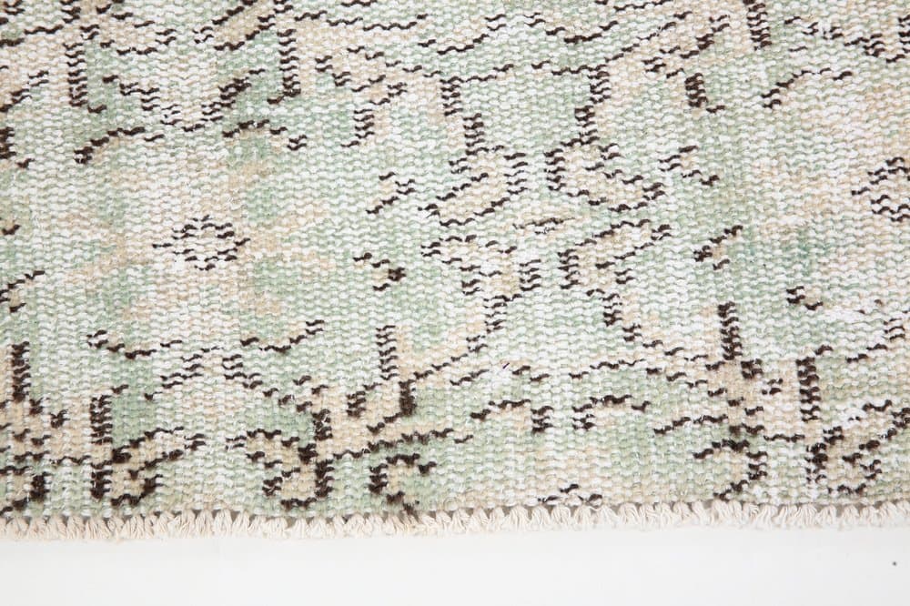 Chodnik 81x275 cm, turkusowy, beżowy, wełna, Turcja, lata 60. - 221609