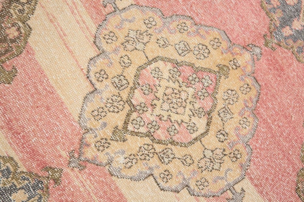 Chodnik 86x376 cm, różowy, wełna, Turcja, lata 60. - 221594