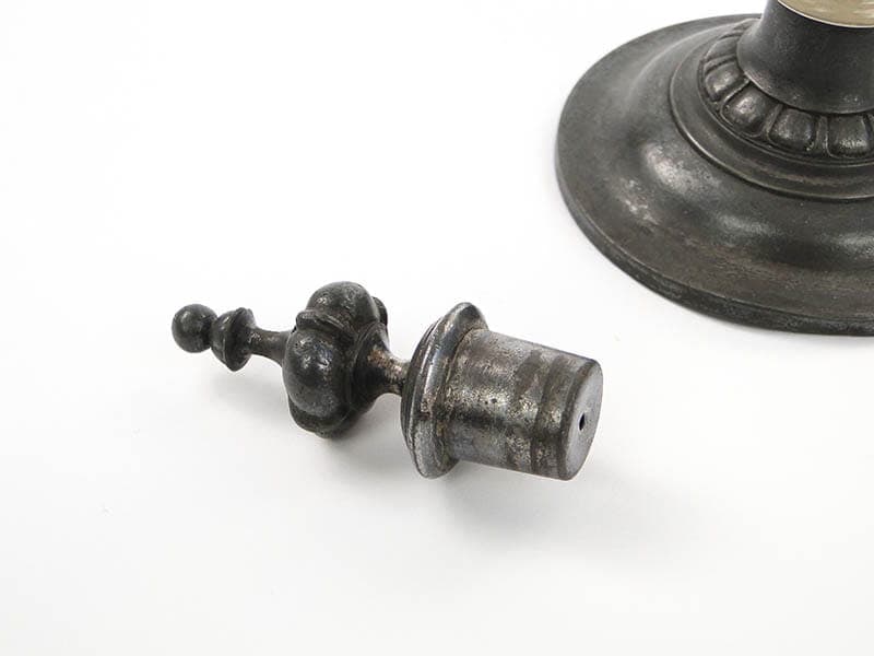 Karafka secesyjna, szkło transparentne, cyna, WMF, Niemcy, XIX w. - 221564