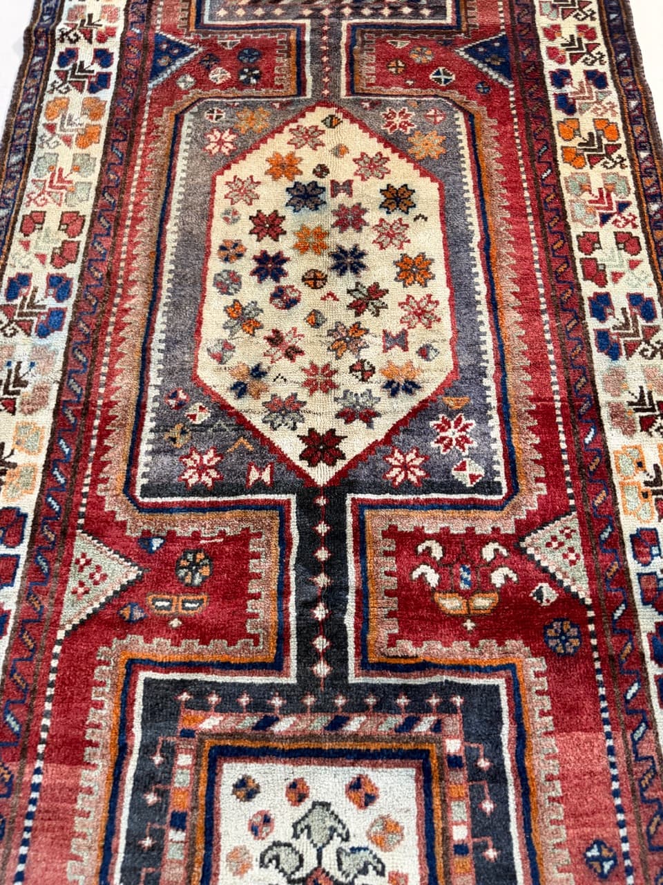 Dywan chodnik Hamadan 300x135 cm, czerwony, wełna, Iran - 222045