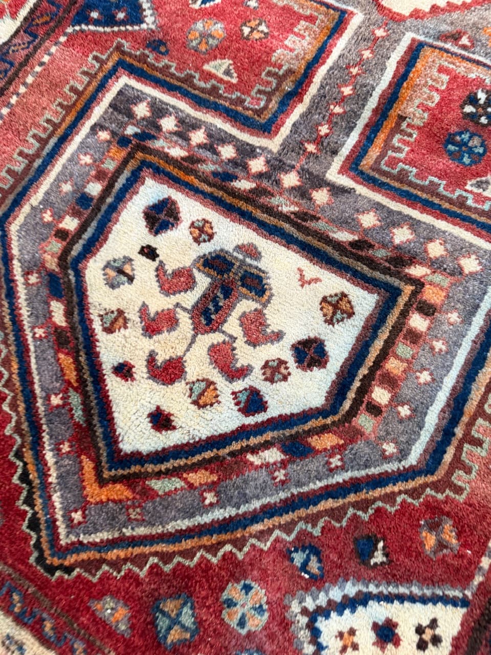 Dywan chodnik Hamadan 300x135 cm, czerwony, wełna, Iran - 222037