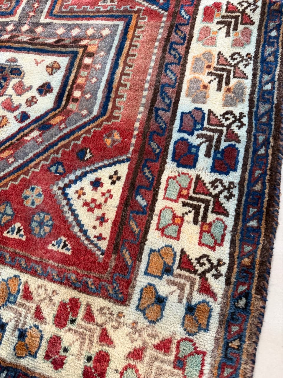 Dywan chodnik Hamadan 300x135 cm, czerwony, wełna, Iran - 222031