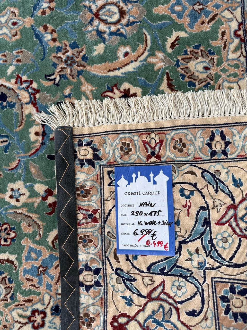 Dywan Nain, 290x175 cm, multikolor, wełna z jedwabiem, Iran - 222058