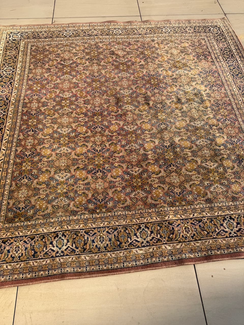 Dywan perski Indo Bidjar 230x230 cm, czerwony, wełna, Indie, lata 90. - 222123