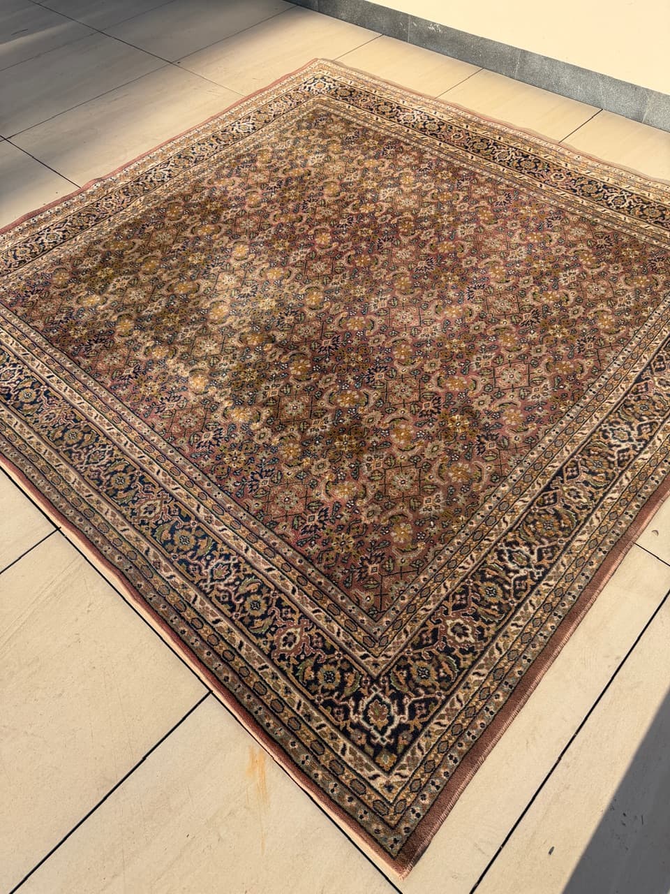 Dywan perski Indo Bidjar 230x230 cm, czerwony, wełna, Indie, lata 90. - 222119